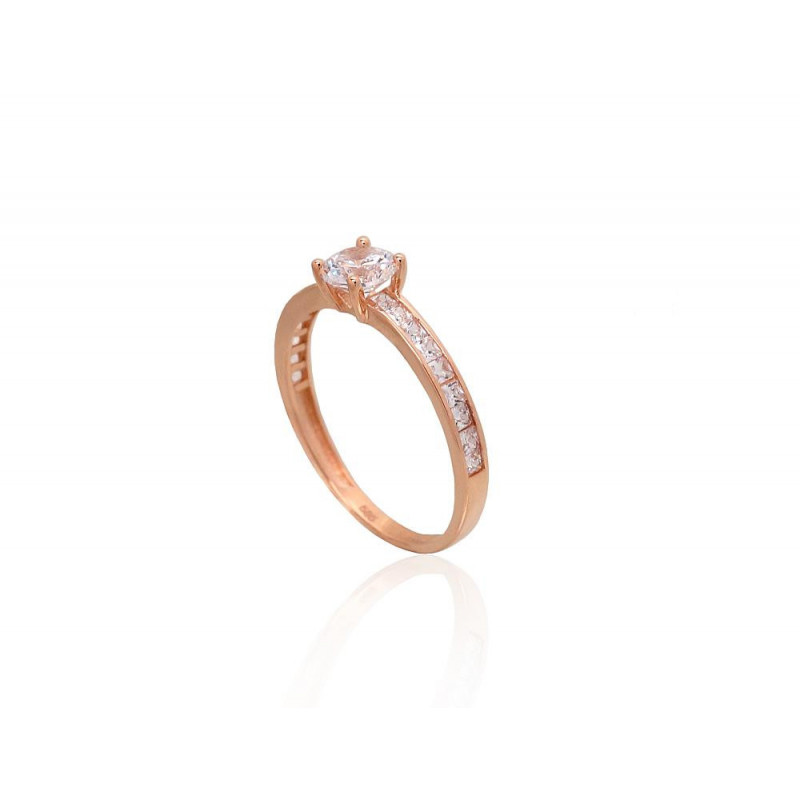 Gold ring 1100910(Au-R)_CZ, Red Gold 585°, Zirkons