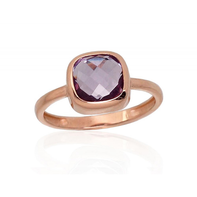 Gold ring 1100913(Au-R)_AM, Red Gold 585°, Amethyst