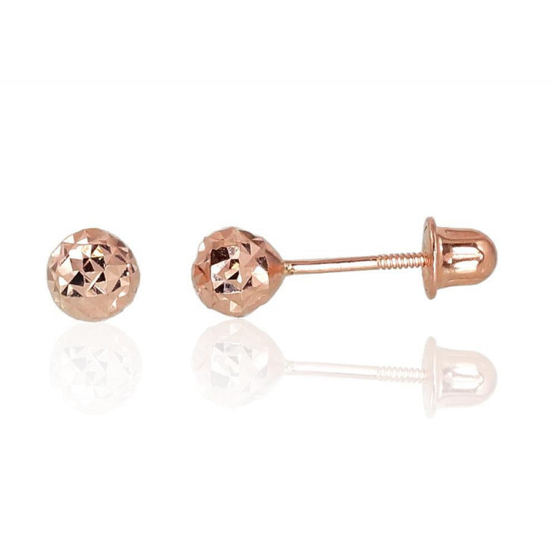 Gold screw studs earrings 1200993(Au-R), Red Gold 585°