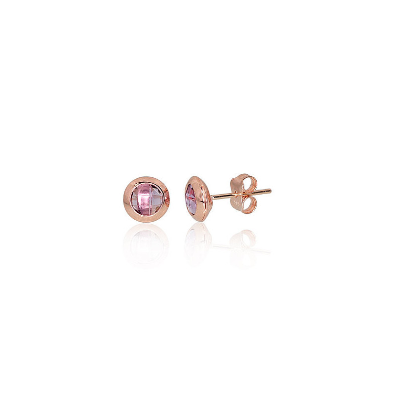 Gold classic studs earrings 1201061(Au-R)_AM, Red Gold 585°, Amethyst