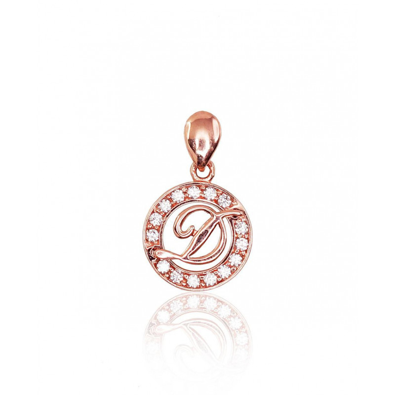 Gold pendant 1300125(Au-R)_CZ, Red Gold 585°, Zirkons