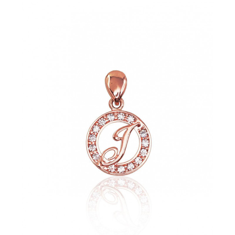 Gold pendant 1300131(Au-R)_CZ, Red Gold 585°, Zirkons