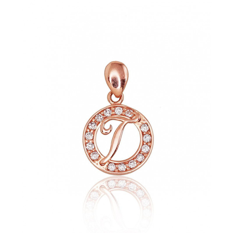 Gold pendant 1300140(Au-R)_CZ, Red Gold 585°, Zirkons