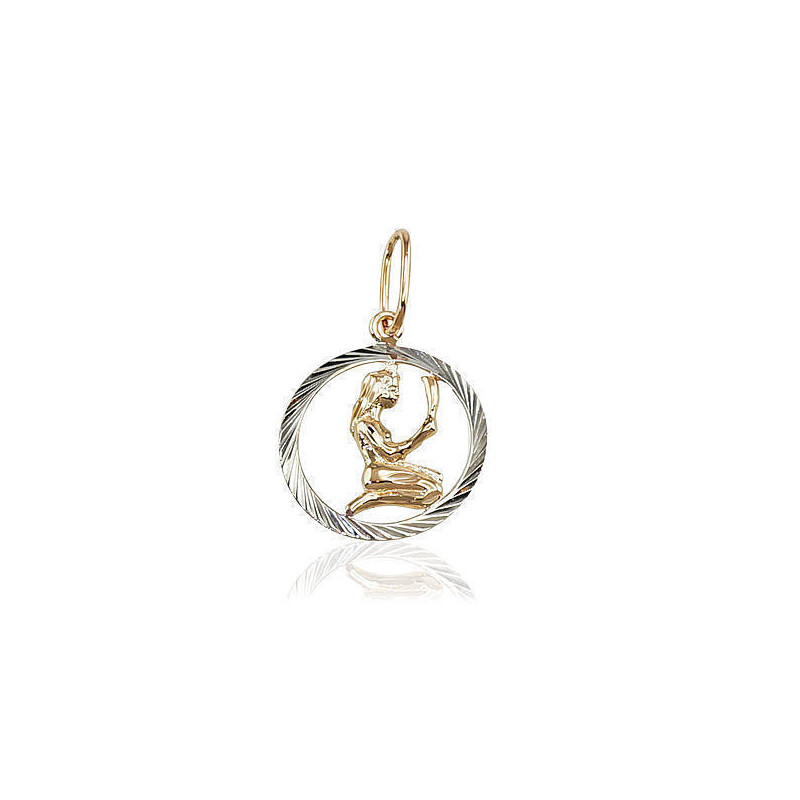 Gold pendant 1300230(Au-R+PRh-W), Red Gold 585°, Rhodium (Plating)