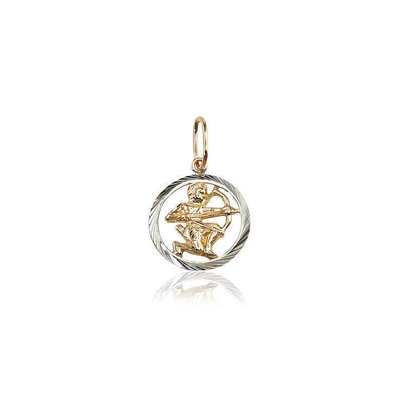 Gold pendant 1300233(Au-R+PRh-W), Red Gold 585°, Rhodium (Plating)