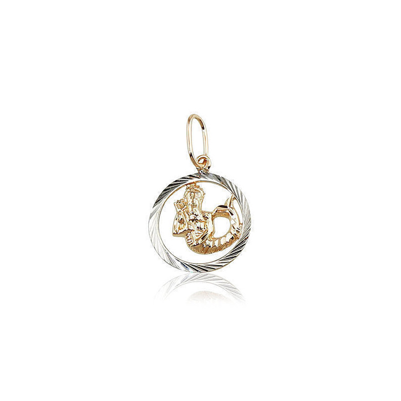 Gold pendant 1300235(Au-R+PRh-W), Red Gold 585°, Rhodium (Plating)