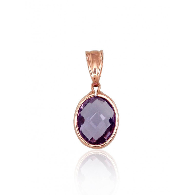 Gold pendant 1300462(Au-R)_AM, Red Gold 585°, Amethyst