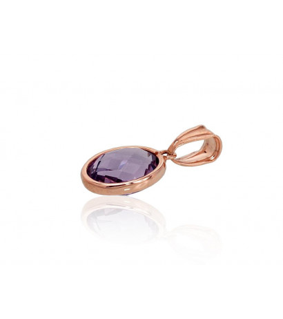 Gold pendant 1300462(Au-R)_AM, Red Gold 585°, Amethyst