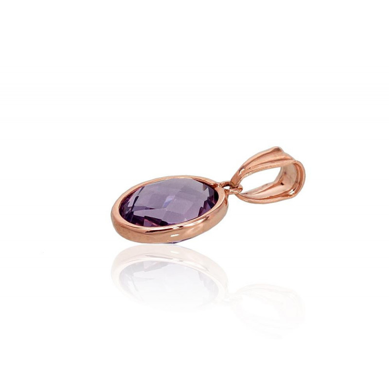 Gold pendant 1300462(Au-R)_AM, Red Gold 585°, Amethyst