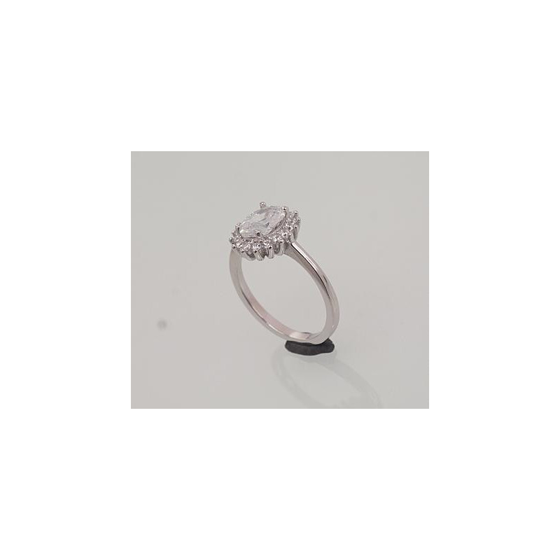 Silver ring 2101471(PRh-Gr)_CZ, Silver 925°, Rhodium (Plating), Zirkons