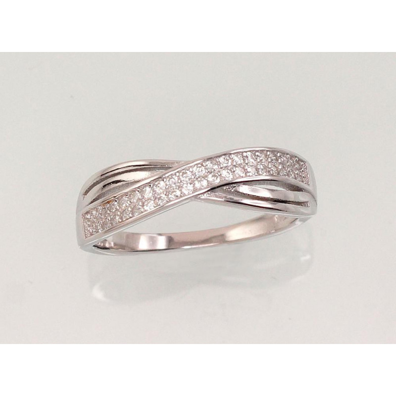 Silver ring 2101475(PRh-Gr)_CZ, Silver 925°, Rhodium (Plating), Zirkons