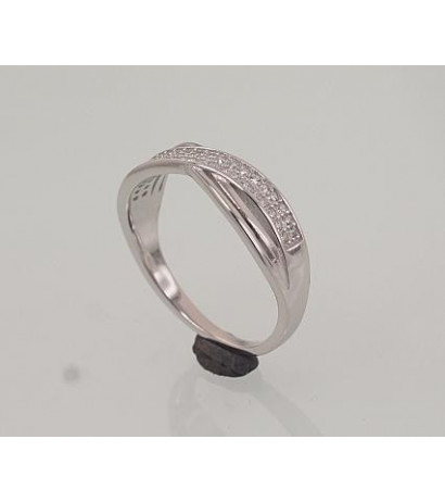 Silver ring 2101475(PRh-Gr)_CZ, Silver 925°, Rhodium (Plating), Zirkons