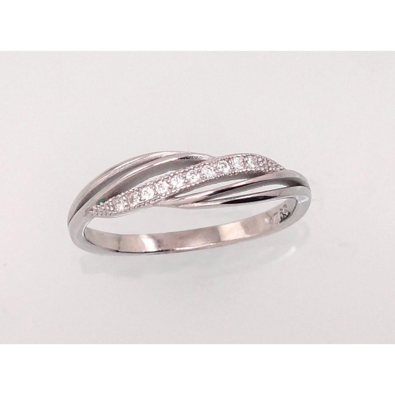 Silver ring 2101476(PRh-Gr)_CZ, Silver 925°, Rhodium (Plating), Zirkons