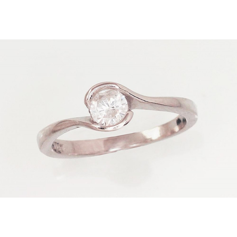 Silver ring 2101616(PRh-Gr)_CZ, Silver 925°, Rhodium (Plating), Zirkons