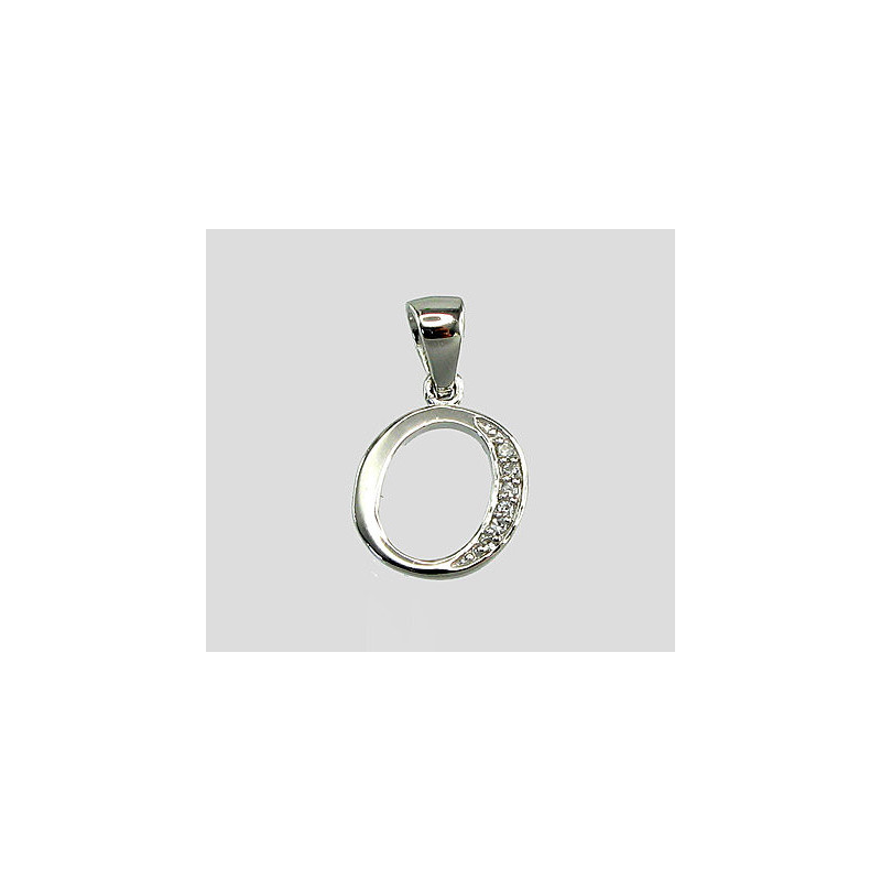 Silver pendant 2300162(PRh-Gr)_CZ, Silver 925°, Rhodium (Plating), Zirkons