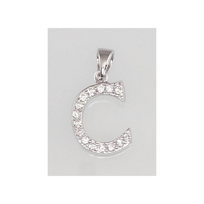 Silver pendant 2300309(PRh-Gr)_CZ, Silver 925°, Rhodium (Plating), Zirkons