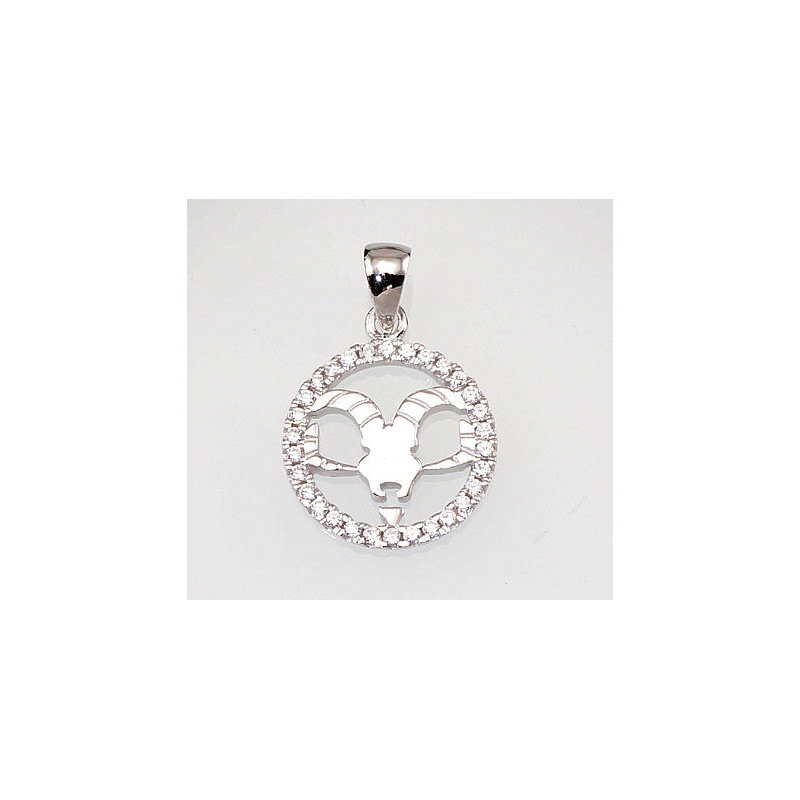 Silver pendant 2300383(PRh-Gr)_CZ, Silver 925°, Rhodium (Plating), Zirkons