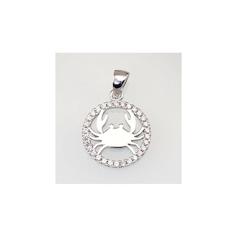 Silver pendant 2300386(PRh-Gr)_CZ, Silver 925°, Rhodium (Plating), Zirkons