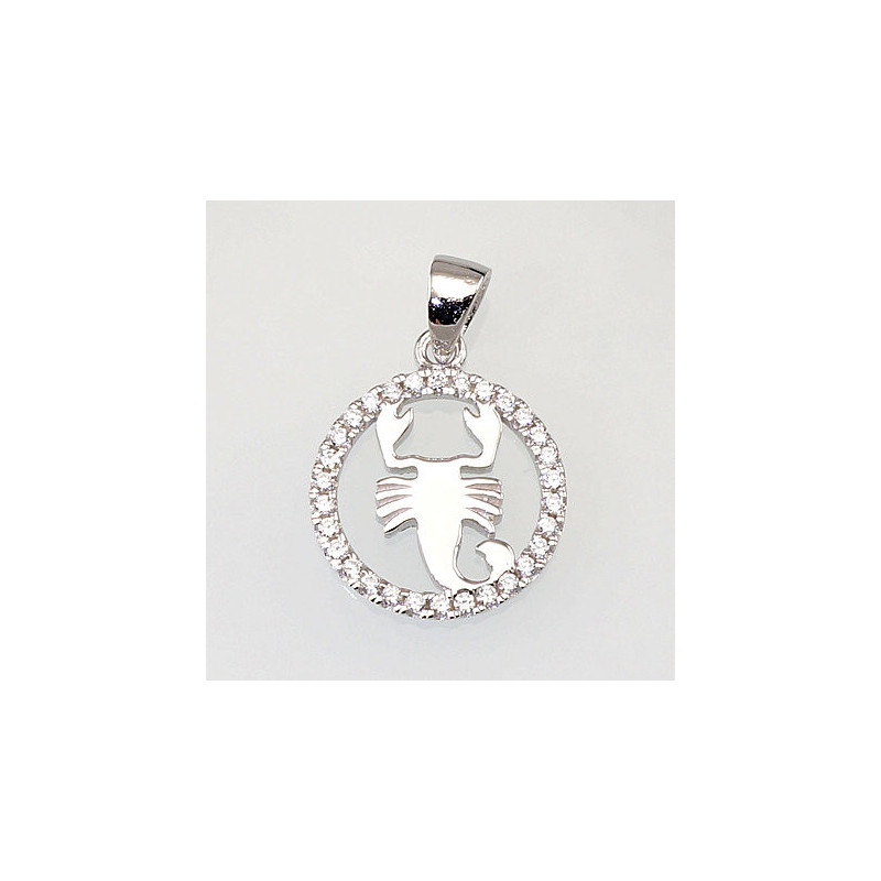 Silver pendant 2300390(PRh-Gr)_CZ, Silver 925°, Rhodium (Plating), Zirkons