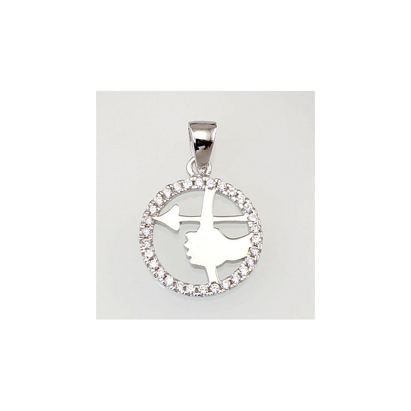 Silver pendant 2300391(PRh-Gr)_CZ, Silver 925°, Rhodium (Plating), Zirkons