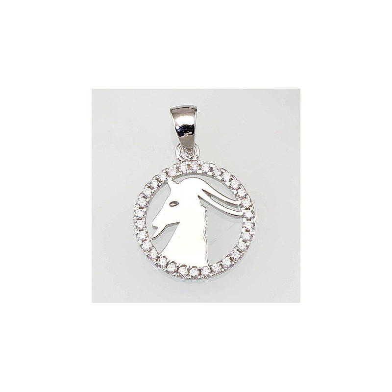 Silver pendant 2300392(PRh-Gr)_CZ, Silver 925°, Rhodium (Plating), Zirkons