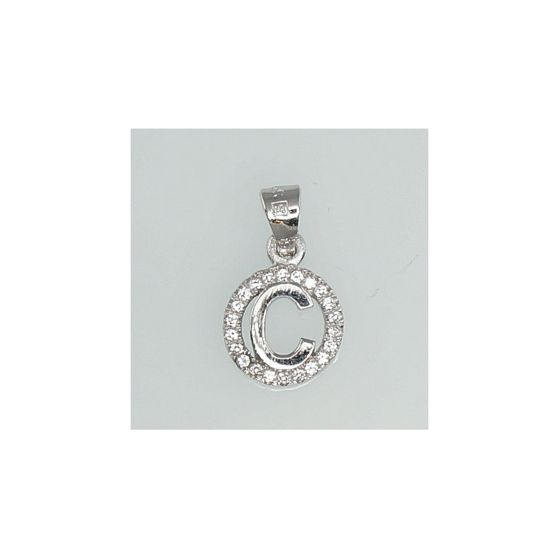 Silver pendant 2300505(PRh-Gr)_CZ, Silver 925°, Rhodium (Plating), Zirkons