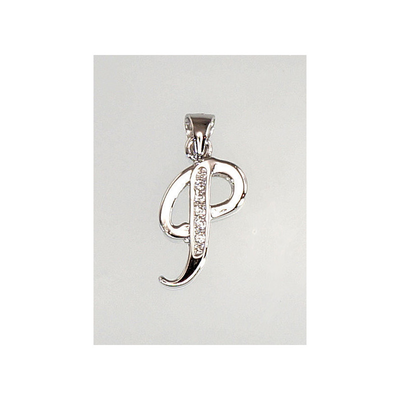 Silver pendant 2300615(PRh-Gr)_CZ, Silver 925°, Rhodium (Plating), Zirkons