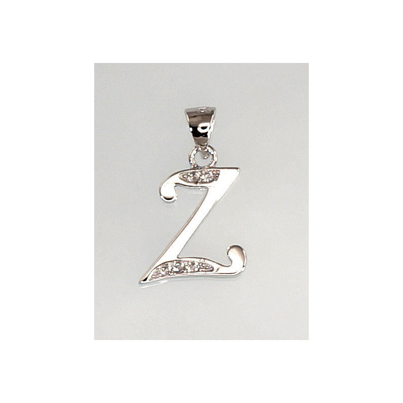 Silver pendant 2300621(PRh-Gr)_CZ, Silver 925°, Rhodium (Plating), Zirkons