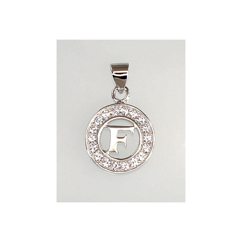 Silver pendant 2300627(PRh-Gr)_CZ, Silver 925°, Rhodium (Plating), Zirkons