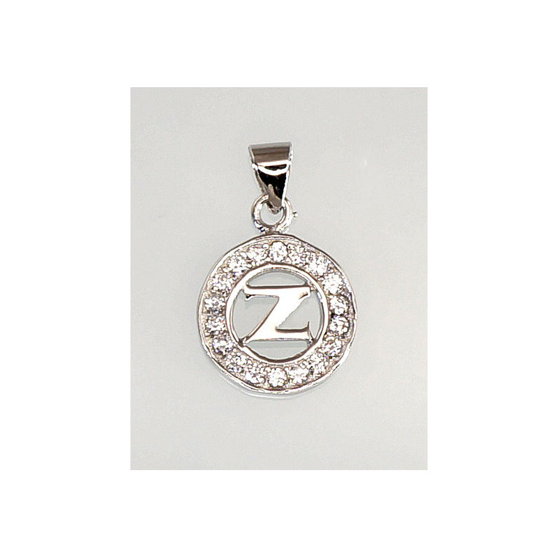 Silver pendant 2300643(PRh-Gr)_CZ, Silver 925°, Rhodium (Plating), Zirkons