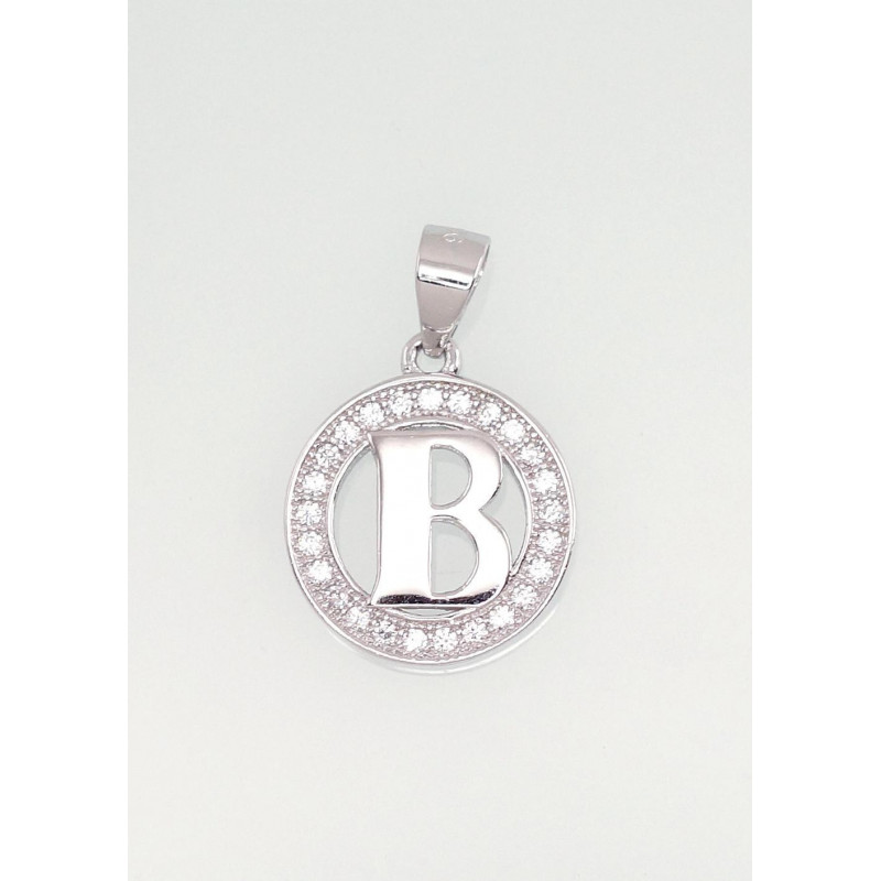 Silver pendant 2300997(PRh-Gr)_CZ, Silver 925°, Rhodium (Plating), Zirkons