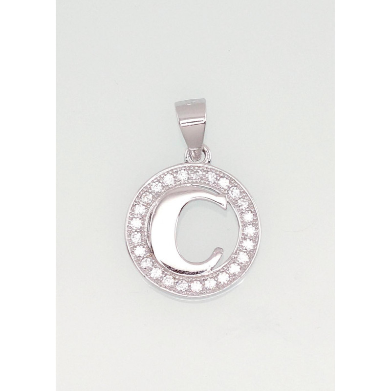 Silver pendant 2300998(PRh-Gr)_CZ, Silver 925°, Rhodium (Plating), Zirkons