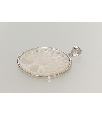 Silver pendant 2301471(PRh-Gr)_PL, Silver 925°, Rhodium (Plating), Mother-of-pearl