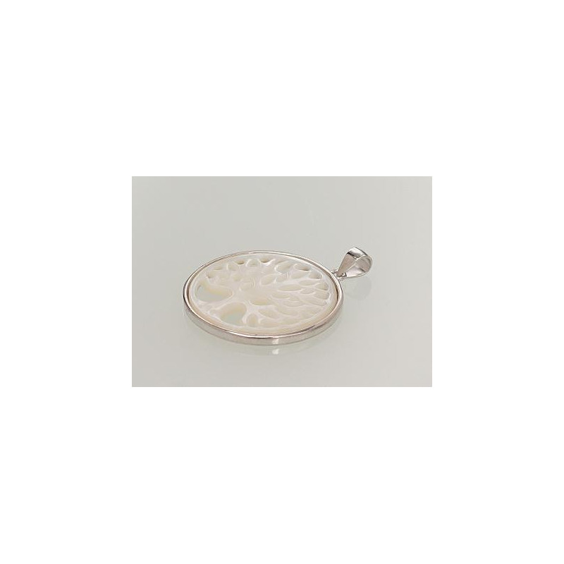 Silver pendant 2301471(PRh-Gr)_PL, Silver 925°, Rhodium (Plating), Mother-of-pearl