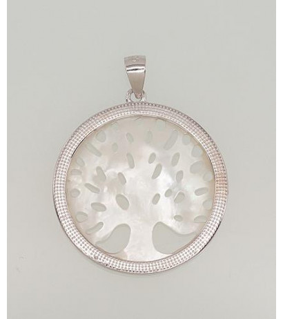 Silver pendant 2301471(PRh-Gr)_PL, Silver 925°, Rhodium (Plating), Mother-of-pearl