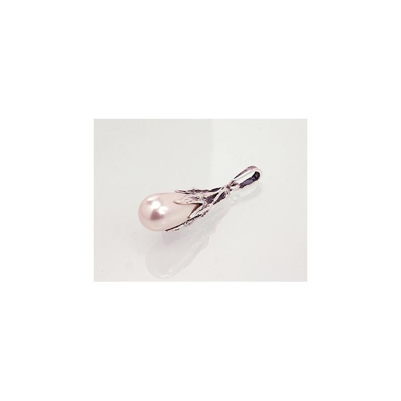 Silver pendant 2301540(POx-Bk)_PEX, Silver 925°, oxide (Plating), Fresh-water Pearl (Imitation)