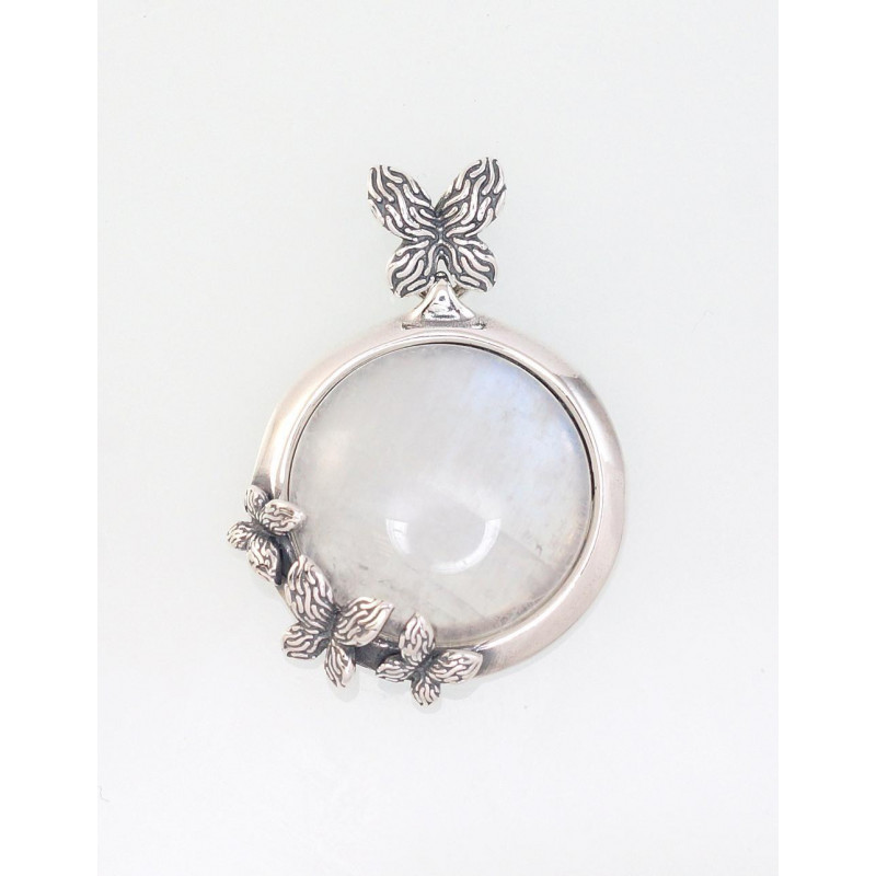 Silver pendant 2301592(POx-Bk)_MS, Silver 925°, oxide (Plating), Moonstone