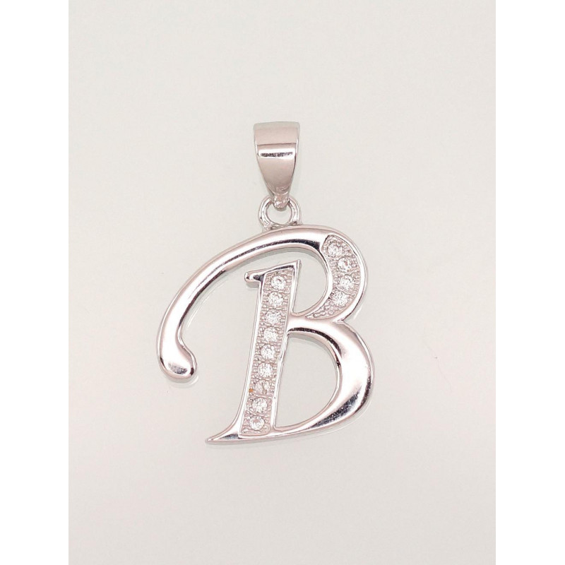 Silver pendant 2301606(PRh-Gr)_CZ, Silver 925°, Rhodium (Plating), Zirkons