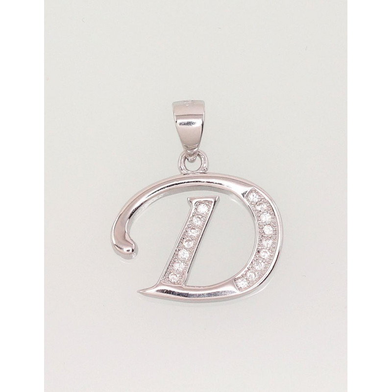 Silver pendant 2301608(PRh-Gr)_CZ, Silver 925°, Rhodium (Plating), Zirkons