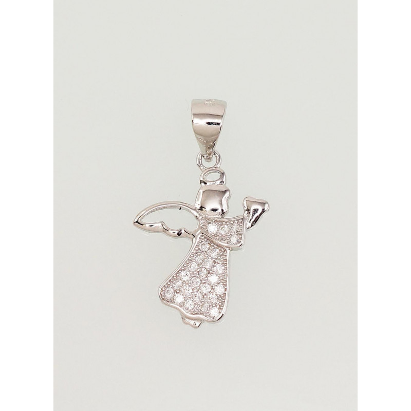 Silver pendant 2301672(PRh-Gr)_CZ, Silver 925°, Rhodium (Plating), Zirkons