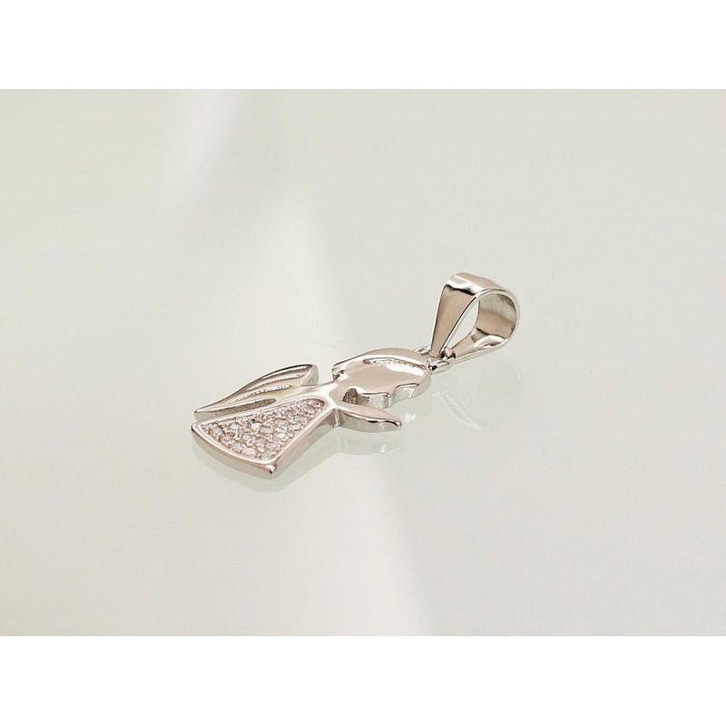 Silver pendant 2301673(PRh-Gr)_CZ, Silver 925°, Rhodium (Plating), Zirkons