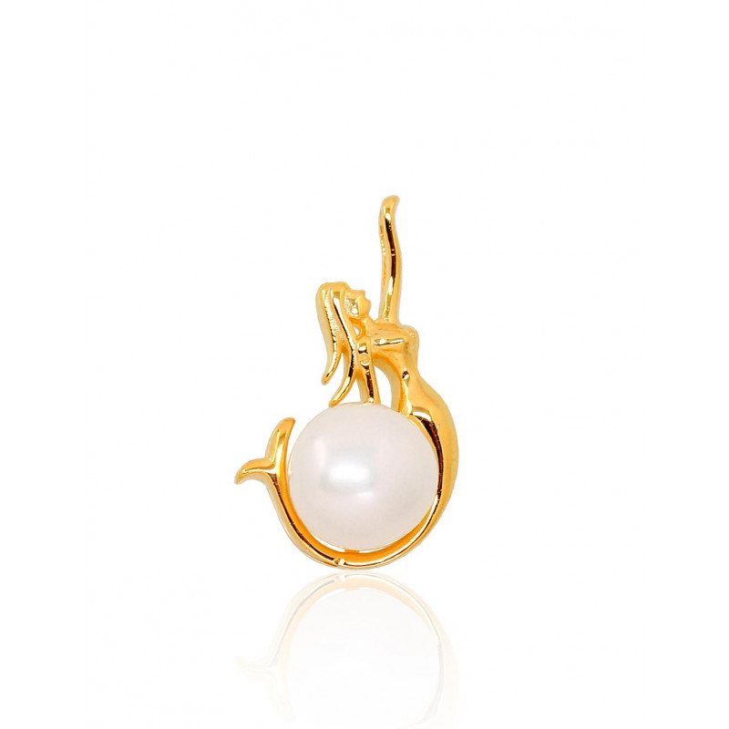 Silver pendant 2301748(PAu-Y)_PE, Silver 925°, yellow gold (Plating), Fresh-water Pearl