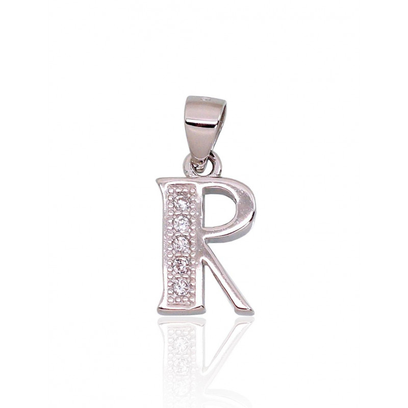 Silver pendant 2301848(PRh-Gr)_CZ, Silver 925°, Rhodium (Plating), Zirkons