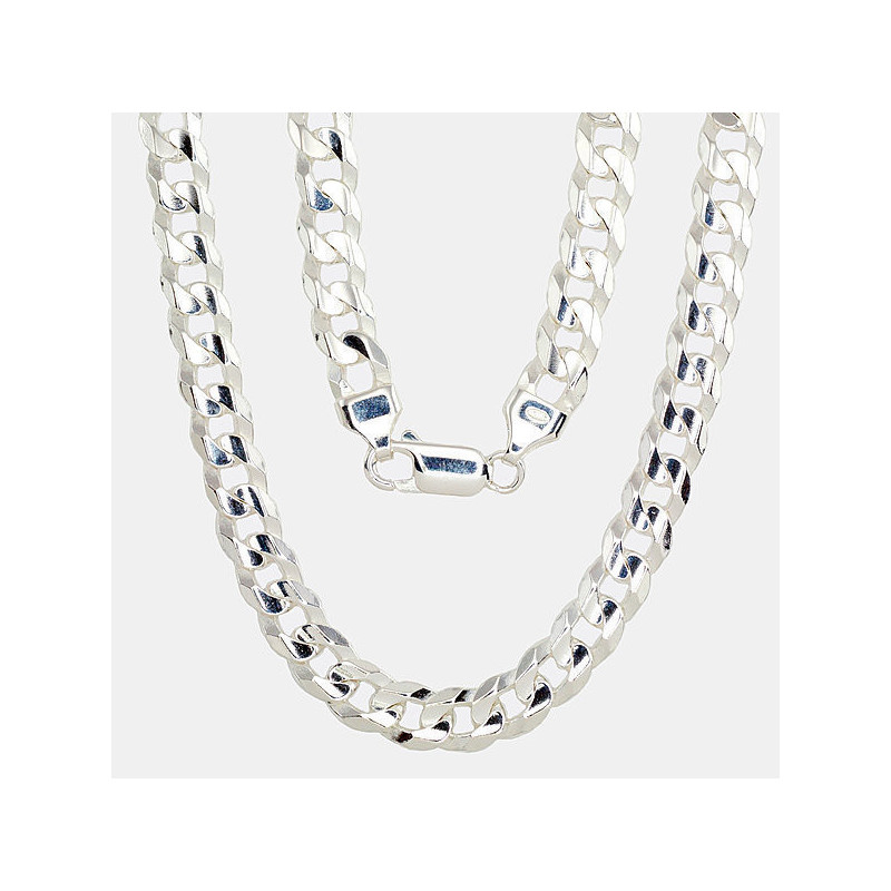 Silver chain Curb 6.9 mm , diamond cut 2400063, Silver 925°