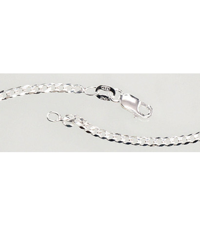 Silver chain Curb 2.5 mm , diamond cut 2400073, Silver 925°