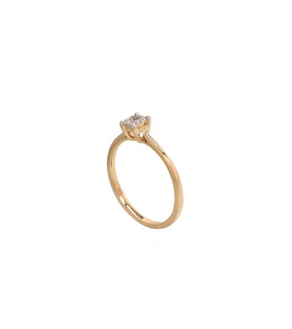 Gold ring 1100288(Au-Y+PRh-W)_DI, Yellow Gold 585°, Rhodium (Plating) , Diamonds