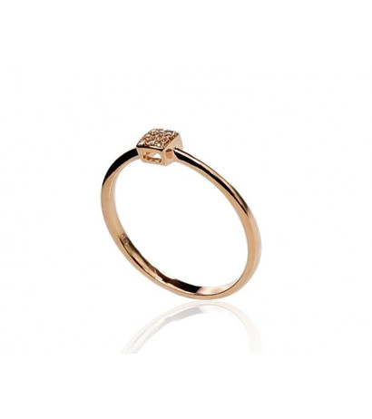 Gold ring 1100290(Au-R)_DI, Red Gold 585°, Diamonds