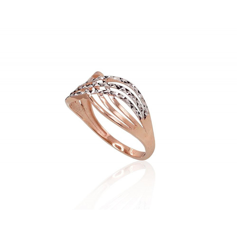 Gold ring 1100863(Au-R+PRh-W), Red Gold 585°, Rhodium (Plating)