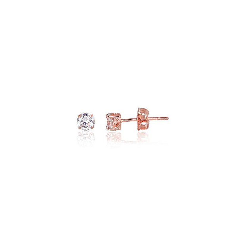 Gold classic studs earrings 1200485(Au-R)_CZ, Red Gold 585°, Zirkons