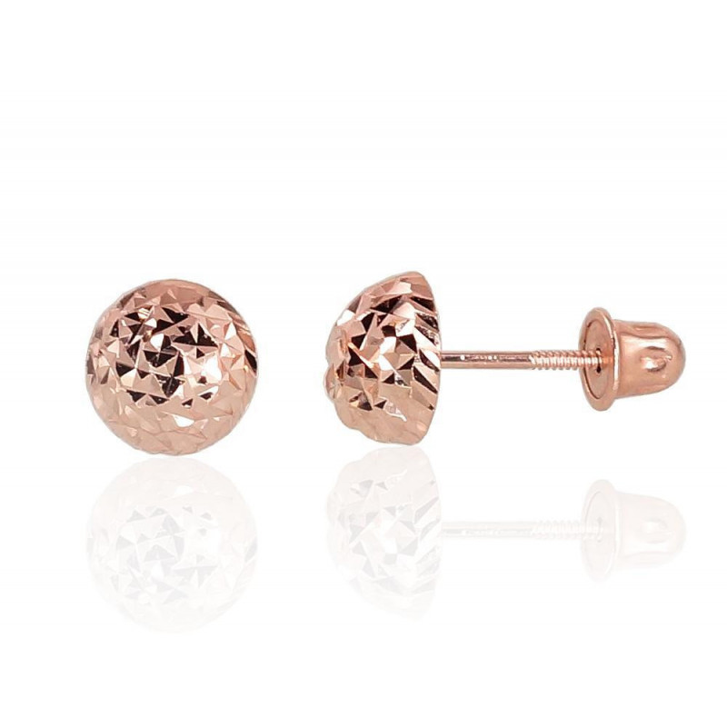 Gold screw studs earrings 1200992(Au-R), Red Gold 585°